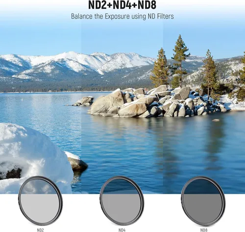 Vista 38 de NEEWER Paquete de filtro ND de 40,5 mm y accesorios para lentes, kit de filtros ND2 ND4 ND8 UV FLD CPL con tapa de lente
