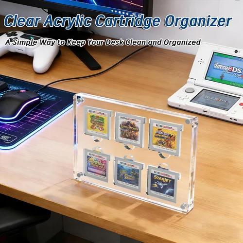 Vista 5 de Estuche de exhibición de cartuchos de videojuegos, compatible con soporte para tarjetas Gameboy Advance, marco acrílico magnético para colección