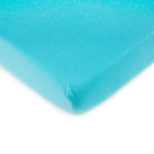 Vista 10 de SheetWorld - Sábana bajera ajustable de 100% algodón para moisés, 15 x 33, color azul bebé, fabricada en Estados Unidos
