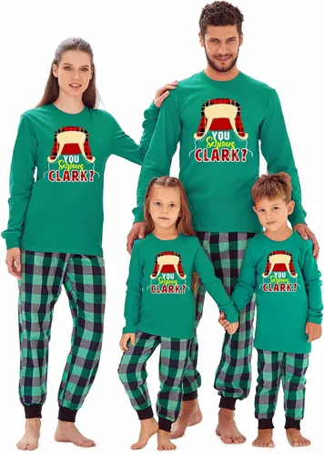 Vista 11 de Camiseta familiar de manga larga con texto en inglés "You Serious Clark Christmas" Top - Athletic Heather