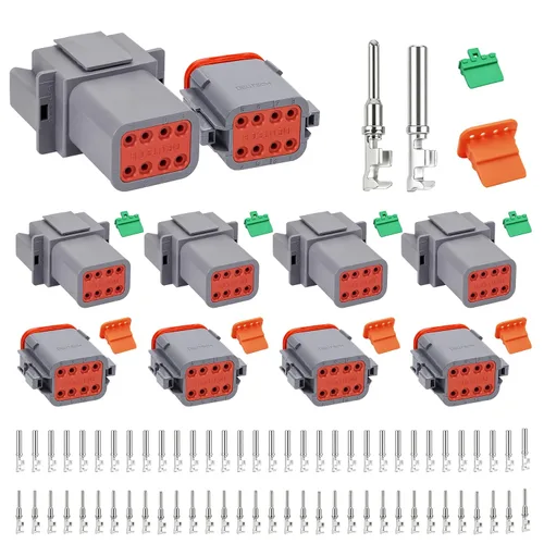 Vista 10 de Kit de conectores a granel DT, conectores de 2P, 3P, 4P, 6P, 8P y 12P, conector de cable impermeable DT de 12 pares, kit de conector de enchufe
