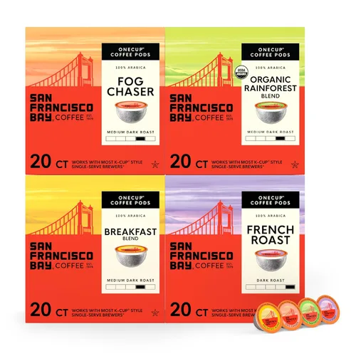 Vista 12 de SF Bay Coffee Organic Rainforest Blend, 12 unidades, Cápsulas de café compostables, tostado medio, compatible con K Cup incluyendo Keurig