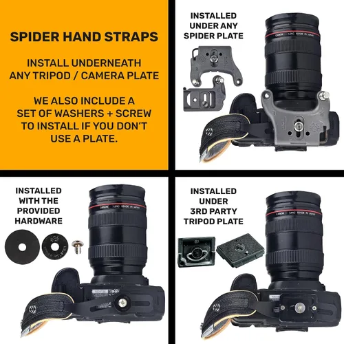 Vista 2 de SPIDER HOLSTER Correa de mano para cámara SpiderPro v2 con montaje a presión y correa de muñeca opcional, compatible con DSLR y sin espejo