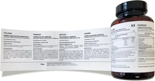 Vista 7 de Complejo de mio-inositol 120 tabletas veganas de 7000 mg por porción con raíz de maca negra, cromo, ácido fólico y vitamina B12 Balance hormonal