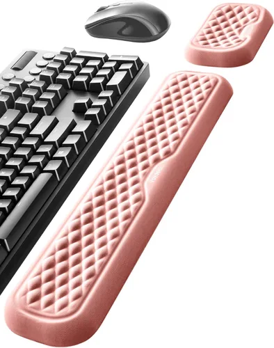 Vista 12 de Vaydeer Reposamuñecas para teclado y mouse, juego de almohadillas ergonómicas de soporte de muñeca para computadora, cojín de brazo de espuma