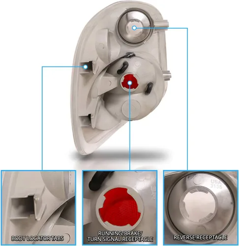 Vista 5 de AmeriLite para Ford F-150 Flareside 2001-2003, juego de luces traseras de repuesto Euro Black, lámpara de freno, par - lado del pasajero