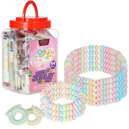 Vista 9 de Pulseras de dulces a granel de 48 unidades con envoltorio individual de Fresh Finest - Pulseras de dulces novedosas. Perfectas para recuerdos