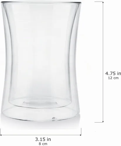 Vista 4 de Teabloom Moderno vaso de degustación aislado – Juego de 2 vasos de doble pared (10 oz / 10.1 fl oz) – Colección Milano