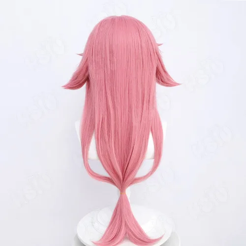 Vista 4 de Soft Cat Brand Yae Miko cosplay wig Genshin Impact Cosplay Wig Pomelo pink long hair Synthetic Hair Free wig Cap Yae Cosplay
