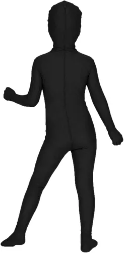 Vista 2 de Aniler Disfraz de Halloween de elastano para niños de 6 a 16 años, body de animal para cosplay, overol para niñas Negro