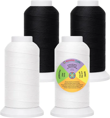 Vista 13 de Mandala Crafts Airforce Blue Tex 70 - Hilo de poliéster para tapicería 1500 Yds T70 UV Resistant Strong Thread for Leather Sewing, Marine