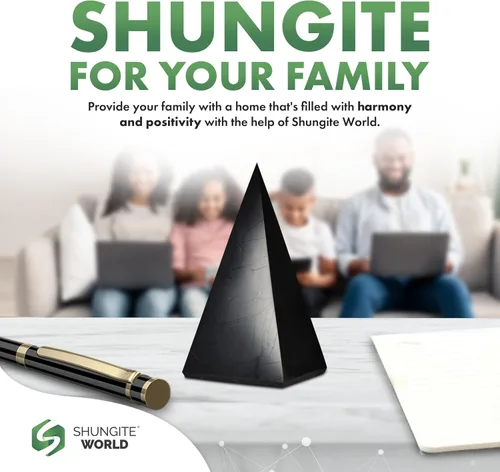 Vista 7 de Shungite World Auténtica pirámide de shungita alta pulida de 1.18 pulgadas / 1.18 pulgadas, cristal curativo natural de chakras, pirámide negra