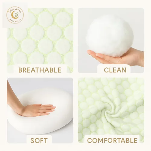 Vista 5 de Almohada de apoyo de espalda para embarazo, cojín de algodón transpirable para comodidad prenatal y posparto Funda lavable, alivio de la espalda