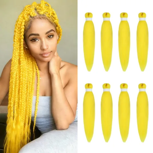Vista 33 de 8 paquetes de extensiones preestiradas - 16 pulgadas de cabello trenzado premium, 55G/paquete, sin picazón, fijación en agua caliente, textura Perm