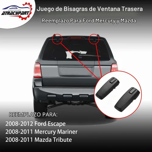Vista 3 de Juego de bisagras de ventana trasera, bisagra de vidrio de compuerta trasera derecha e izquierda Reemplazo para Ford Escape 2008-2012, Mercury