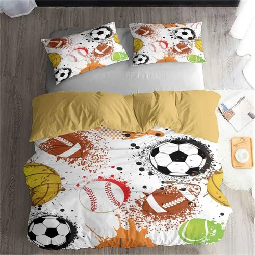 Vista 10 de LanS Precise Baseball Sport Series - Juego de funda de edredón y funda de almohada, juego de 3/4 piezas