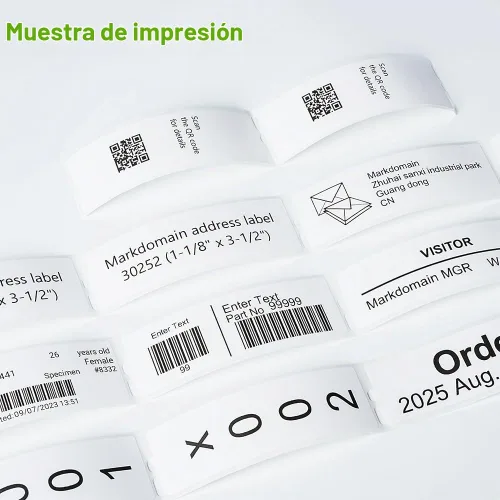 Vista 4 de 12 rollos compatibles con Dymo LabelWriter 30252 repuestos de etiquetas de 1-1/8 pulgadas x 3-1/2 pulgadas, etiquetas de dirección y código