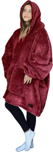 Vista 24 de Tirrinia - Sudadera con capucha de gran tamaño, manta de sherpa cómoda, reversible, gigante, para adultos, hombres, mujeres, adolescentes, esposa