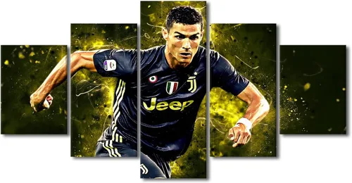 Vista 40 de TUMOVO Lienzo decorativo para pared, cuadro de Cristiano Ronaldo, cuadros de club de fútbol, impresiones en lienzo, póster de arte de pared, arte