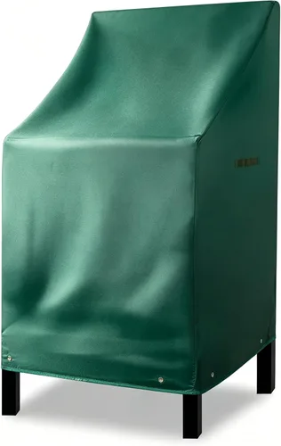 Vista 8 de RosieLily Fundas para sillas de patio con respaldo alto, impermeables, resistentes, apilables, para taburetes de bar al aire libre, fundas