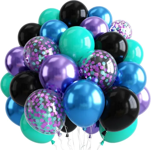 Vista 18 de Globos negros, blancos y dorados, 50 globos de látex de helio de 12 pulgadas, color negro, blanco, crema, beige, dorado metálico, para mujeres
