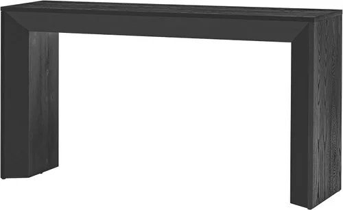 Vista 7 de Mesa consola moderna de 59 pulgadas, color negro, mesa de entrada elegante y versátil para sofá detrás del sofá para sala de estar, pasillo