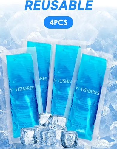 Vista 4 de YOUSHARES Bolsas de hielo para enfriador de insulina - Paquete frío de medicina aprobada por la TSA para viajes aéreos, paquetes de mini congelador