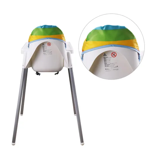 Vista 6 de twoworld Cojín para silla alta Antilop, funda de asiento para silla alta de bebé, cojín para silla alta antilop, resistente al agua (rayas arcoíris)