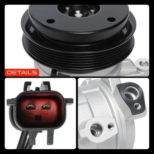 Vista 9 de A-Premium Compresor de aire acondicionado con embrague compatible con Chrysler Aspen, Dodge Durango, Jeep Commander, Volkswagen Touareg