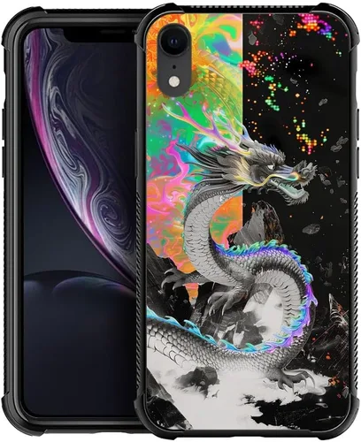 Vista 23 de CARLOCA Funda compatible con iPhone Xs, diseño gráfico a prueba de golpes, antiarañazos, protección contra caídas para iPhone X/XS Familia de jirafa