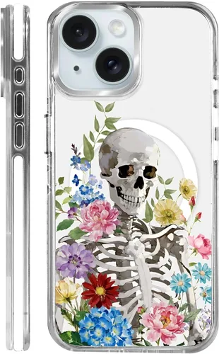 Vista 48 de Funda para iPhone 13/14 [compatible con Magsafe], funda magnética transparente de silicona a prueba de golpes con patrón de versículos de la Biblia
