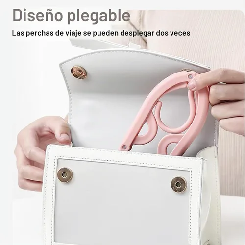 Vista 7 de Perchas de viaje de 24 piezas, perchas plegables portátiles, con tendederos