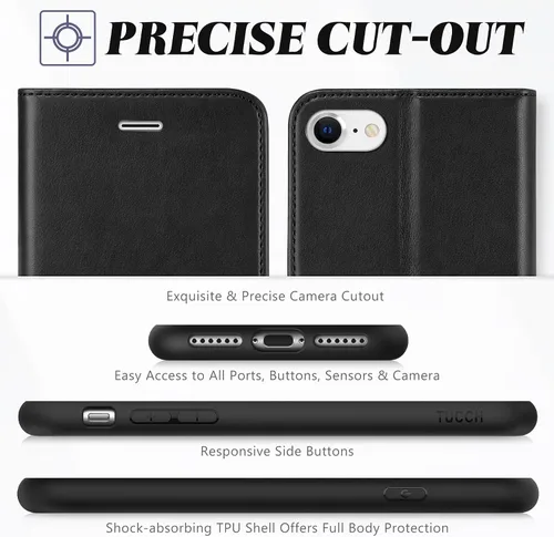 Vista 8 de TUCCH - Funda tipo cartera compatible con iPhone 8