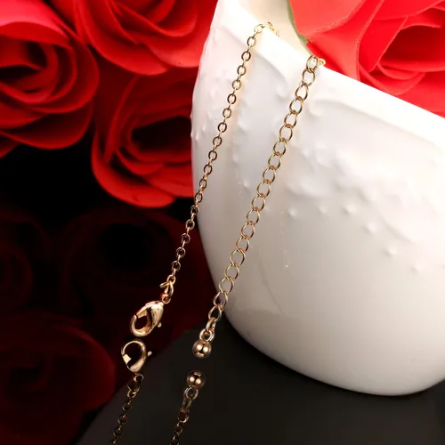 Vista 3 de Collar de flor de rosa bañado en oro de 18 quilates, joyería de plata para mujeres y niñas
