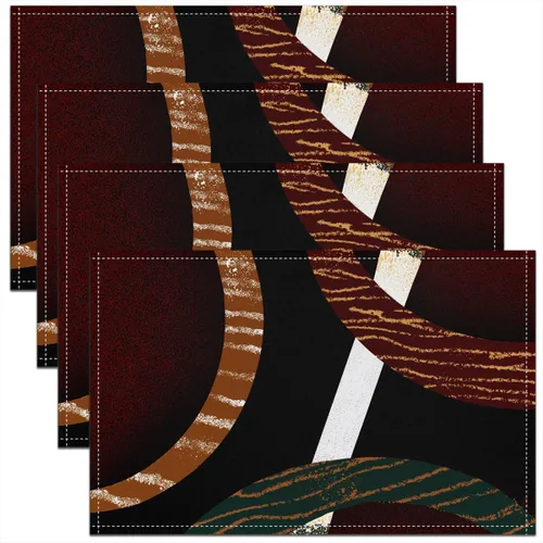 Vista 40 de Modern Circles - Juego de 4 manteles individuales de 12 x 18 pulgadas, patrón geométrico abstracto, decorativo, para niños, adolescentes y adultos