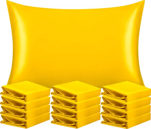 Vista 93 de NTBAY Paquete de 2 fundas de almohada estándar de satén para cabello y piel, lujosas y sedosas fundas de almohada con cierre de sobre, 20 x 26