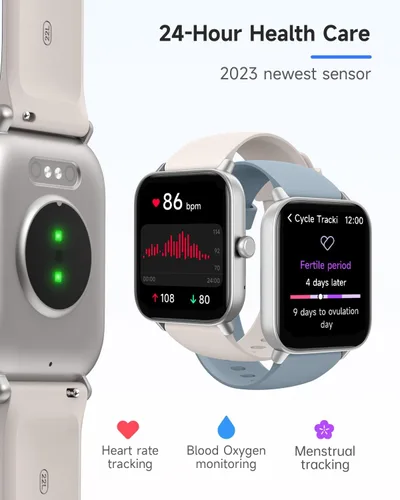 Vista 3 de TOOBUR Reloj inteligente para mujer con Alexa integrado, 1.8 pulgadas, IP68, rastreador de actividad física con ritmo cardíaco, monitor de sueño