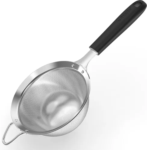 Vista 16 de U-Taste Colador de Malla Fina Pequeño: Acero Inoxidable 18/8 de 3.35 pulgadas, Tamiz de Cocina para Alimentos de 30 Mallas con Mango de Silicona