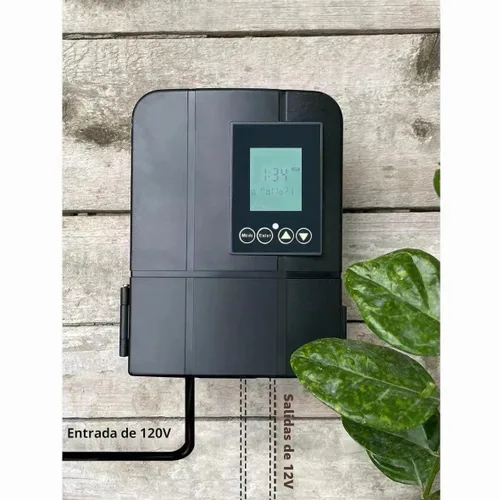 Vista 6 de Wohenhao Transformador de iluminación de paisaje de bajo voltaje de 50 W, fuente de alimentación LED para exteriores con sensor de atardecer a
