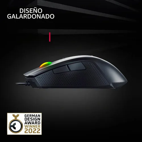 Vista 3 de Cherry Ratón para juegos con cable MC 2.1 con iluminación RGB con botones programables y perfiles de usuario. Cabe en tu mano. Diestro. Sensor Negro