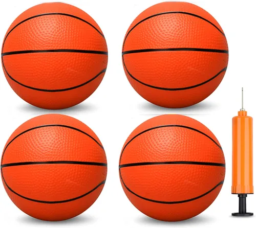 Vista 6 de Umnodobn Mini baloncesto de PVC de 6 pulgadas para baloncesto de interior, pelota de baloncesto de goma suave de 6 pulgadas para juegos de aro