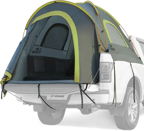Vista 10 de JOYTUTUS Tienda de campaña para camioneta, tienda de campaña portátil con toldo para lluvia, tienda de campaña para camioneta para 5.0'-5.2