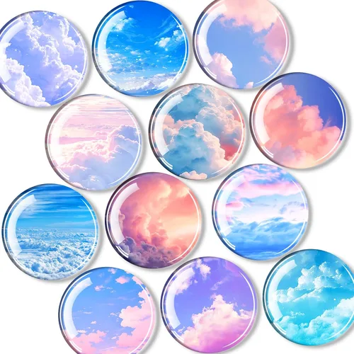 Vista 7 de Qualsen Imanes para nevera, imanes decorativos de vidrio, bonitos imanes fuertes para refrigerador, pizarra blanca, casillero, aula, cocina, oficina