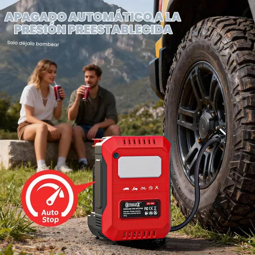 Vista 6 de DIYtoolifz 5X Faster 160PSI Air Pump Compatible with Milwaukee 18V Battery Rojo