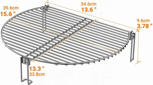 Vista 2 de Onlyfire Rejilla de Cocción Expandible de Acero Inoxidable para Parrilla Compatible con Parrillas de Carbón como Weber, Char-Broil y Parrillas