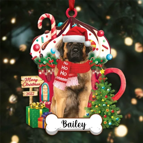 Vista 9 de Amantes de los perros de Navidad – Navidad de perros disponibles para muchos perros Shi Tzu – Adorno con forma personalizada, adorno de Navidad