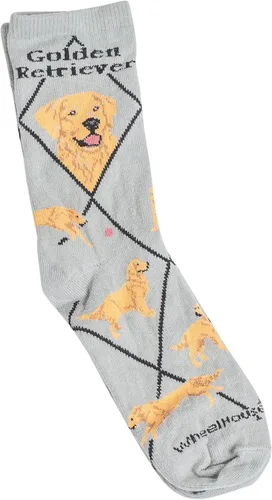 Vista 3 de Golden Retriever Calcetines de raza de perro cachorro, gris, zapato 9-11, Gris