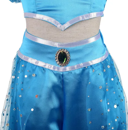 Vista 5 de Lito Angels Disfraces de princesa para niñas, disfraz de princesa árabe, disfraz de Halloween y Navidad con diadema y orejeras