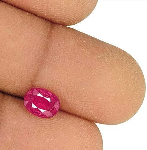 Vista 2 de Piedra preciosa de rubí birmana certificada en laboratorio natural 100 real oval rubí piedra suelta 2.5 Ct