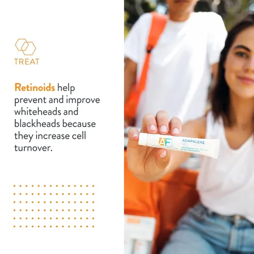 Vista 3 de Gel de Acne Free Adapaleno 0.1%, Tratamiento Tópico Retinoide para el Acné de Una Vez al Día, Desarrollado por Dermatólogos, Desobstruye los Poros